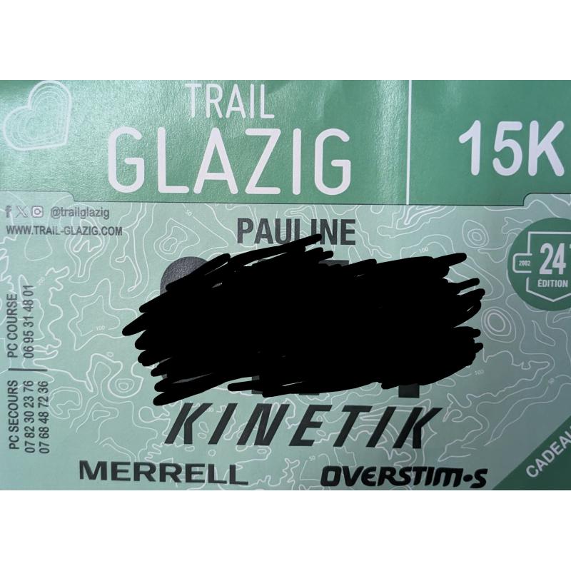 Dossard Trail 15k GLAZIG 8 février 2026