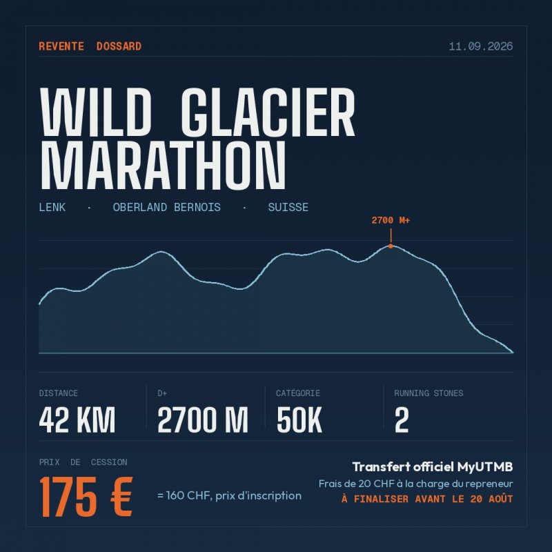 Cède dossard Wild Glacier Marathon Lenk — Wildstrubel by UTMB 2026